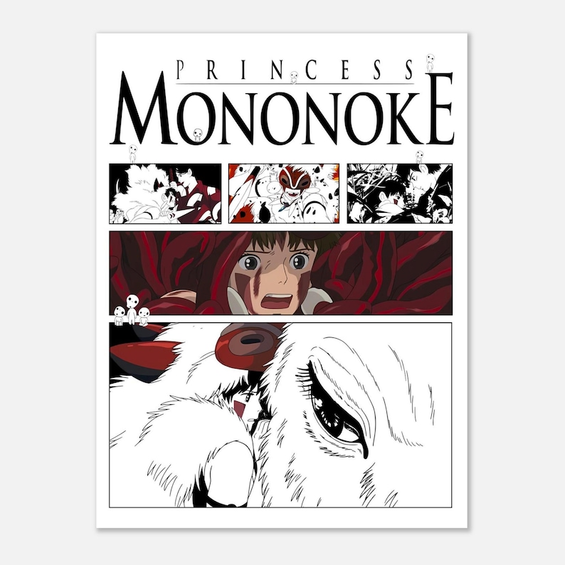 Plakat fanowski „Księżniczka Mononoke” – plakat Studio Ghibli, japoński plakat anime/manga autorstwa Hayao Miyazakiego, grafika ścienna Ghibli zdjęcie 10