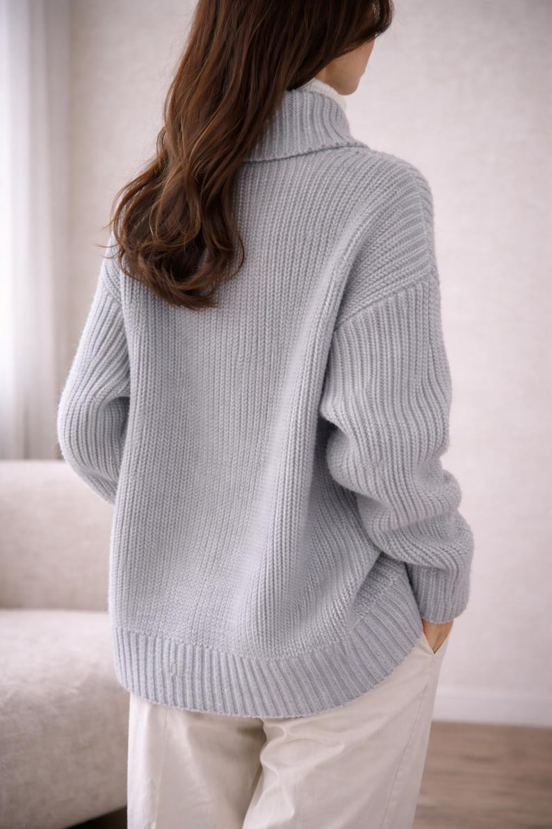 Oversized Cardigan Women, Chunky Knit Button Sweater, Soft Ribbed Fall Winter Layering Knitwear image 10