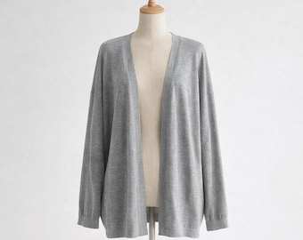 Lightweight Sheer Knit Cardigan, Women's Loose Fit Boho Cover Up