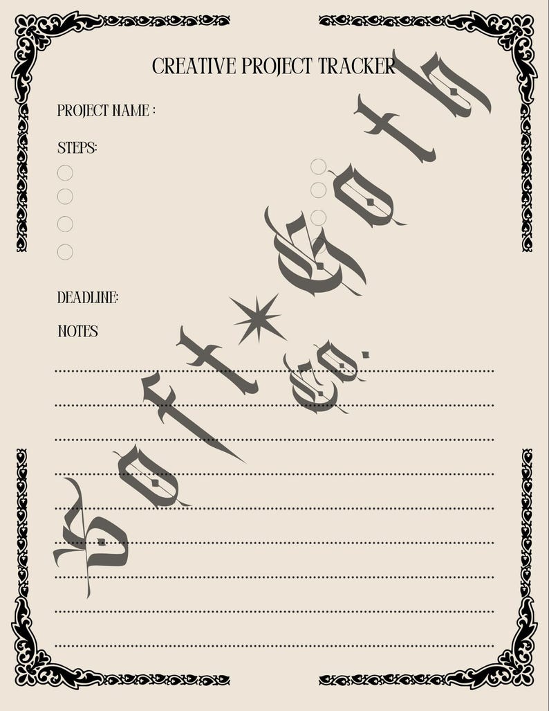 Soft Goth Planner | Low Energy ADHD Friendly Journal (Digital Download A4/US Letter) image 3