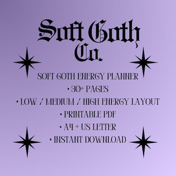 Soft Goth Planner | Low Energy ADHD Friendly Journal (Digital Download A4/US Letter)