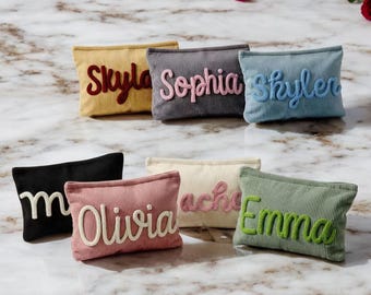 Estuche de almacenamiento personalizado con nombre - Neceser de pana, organizador de viaje