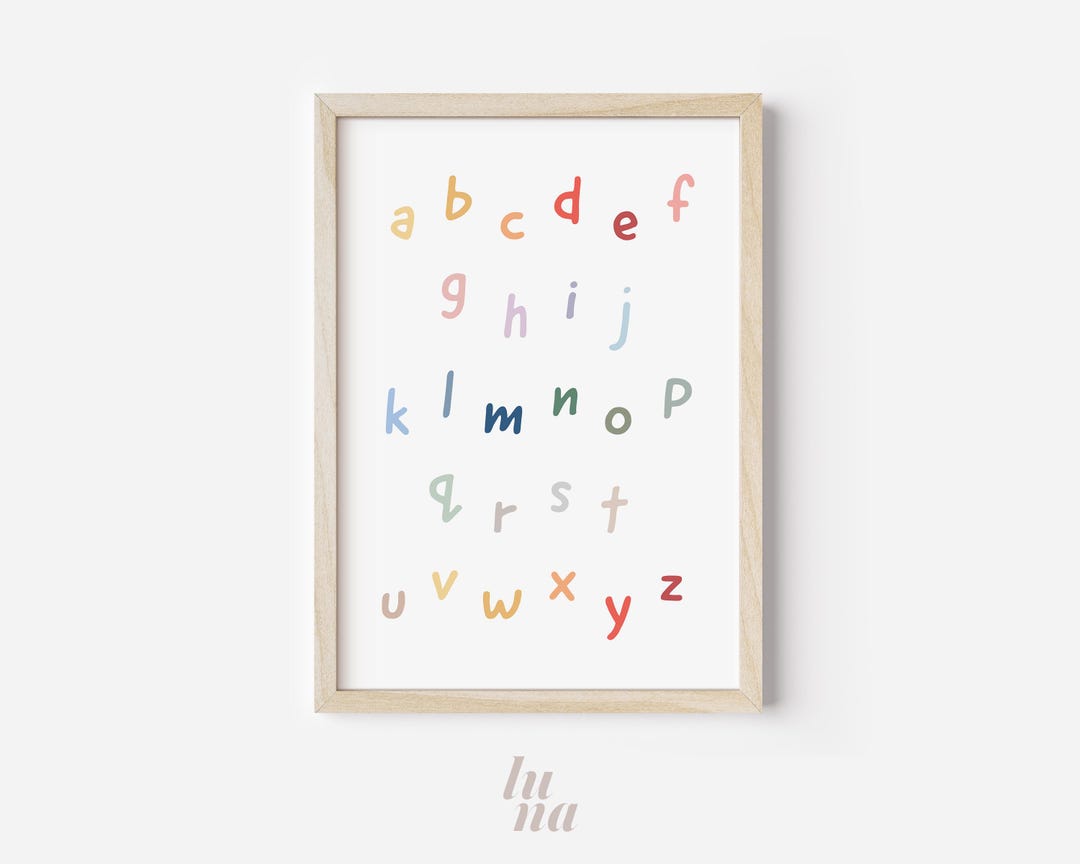 Colourful Alphabet Printable | ABC Wall Art for Kids Room, Nursery ...
