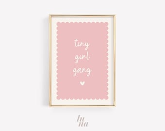 Tiny Girl Gang Print | Pink Nursery Wall Art Printable | Girls Room Decor | Sister Bedroom Wall Art | Playroom Art | Digital Download