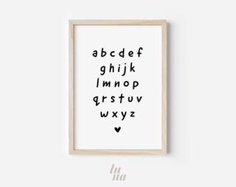 Alphabet Printable | ABC Wall Art for Kids Rooms | Nursery & Playroom Art Print | Digital Download