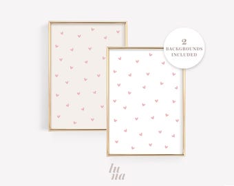 Pink Tiny Hearts Print | Nursery Wall Art Printable | Girls Room Decor | Pink Nursery Art | Playroom Wall Art | Digital Download