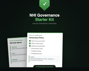 NHI Governance Starter Kit: Policies, Audit Checklist & Implementation Roadmap
