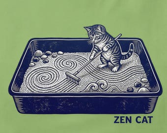Zen Cat T-Shirt | Funny Cat Mom Cat Dad Gift Cat Lover Petsitter 10 colors