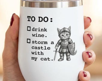 Funny Cat Mom Wine Tumbler | Cat Mom Cat Dad Cat Lover Cat Parent Gift 12 oz 8 colors