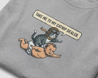 Funny Cat Pilot T-Shirt Unisex Catnip Humor | Cat Mom Cat Dad Cat Lover Petsitter Gift