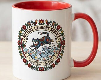 Funny Laundry Cat Mug | Cat Humor Coffee Mug Cat Mom Cat Dad Cat Lover