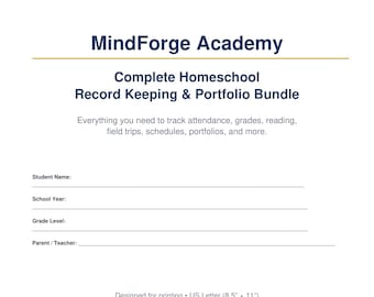 Bundel huishoudboekjes | Aanwezigheidsregistratie cijferboekportfolio | Afdrukbare pdf thuisschoolplanner