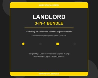 Landlord Starter Kit Bundle | Tenant Screening Checklist Welcome Packet Expense Tracker | Property Management PDF