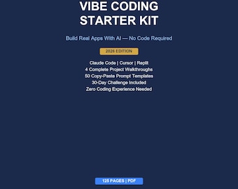 Kit de inicio de Vibe Coding / Crea aplicaciones de IA, no se necesita experiencia (descarga digital en PDF)