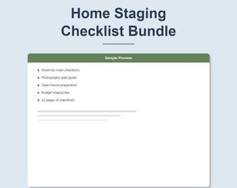 Bundel met checklist voor huisstaging | Gids per kamer, voorbereiding fotografie (pdf-download)