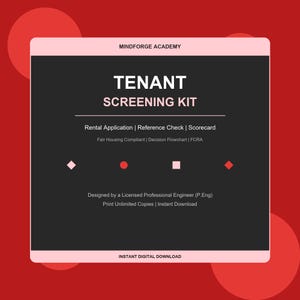 Tenant Screening Kit, Rental Application, Landlord Forms (PDF Download)