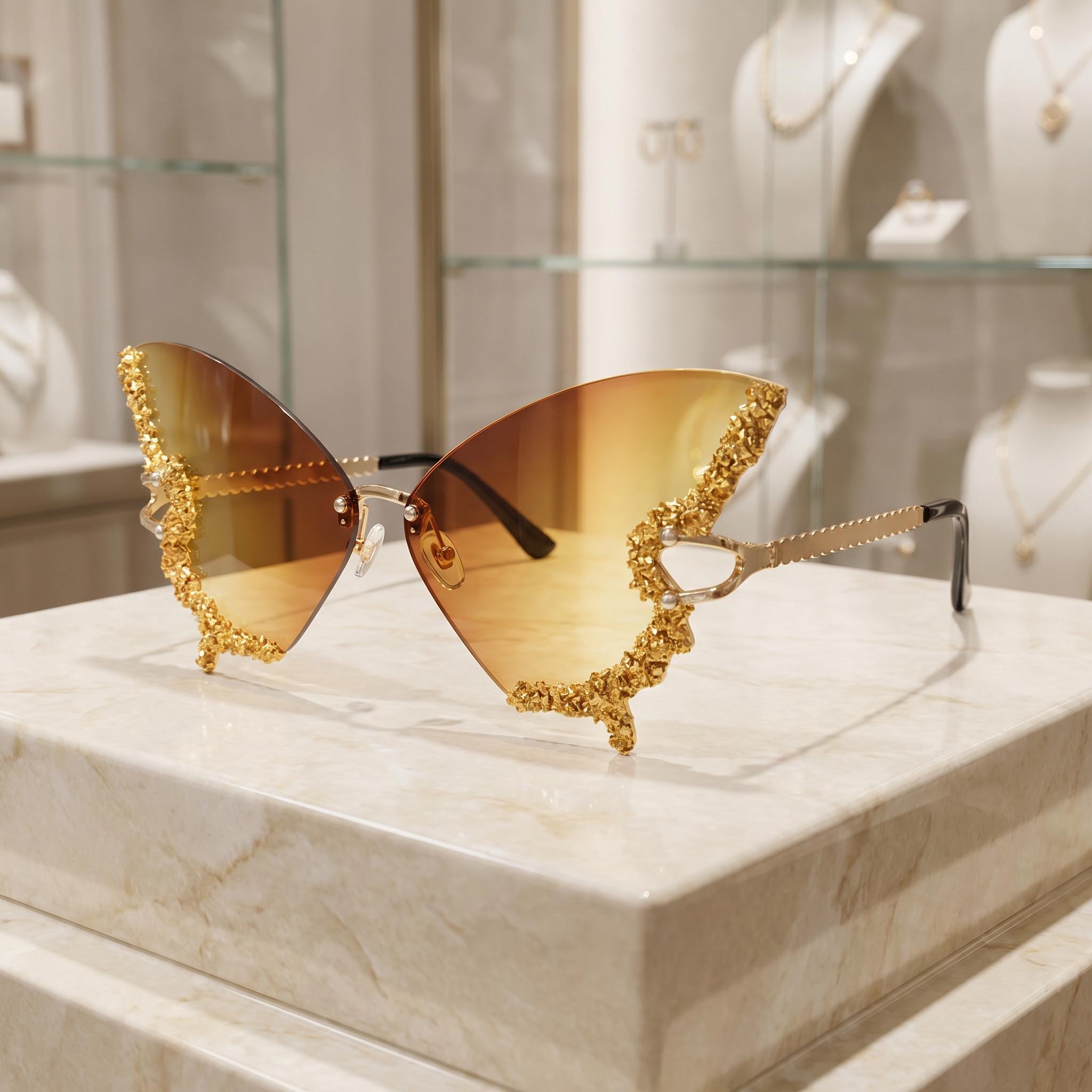 Rhinestone Butterfly Sunglasses - Etsy