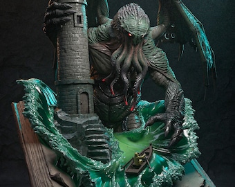 Cthulhu Statue 23cm – Lovecraft Inspired Resin Figure | Horror Fantasy 3D Print | Unpainted Model Kit