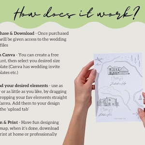 Creador de mapas de boda DIY, mapas de boda personalizados, mapas para guardar la fecha y mapas de itinerario, plantilla de invitación de mapa de boda, ilustración de mapa de boda imagen 5