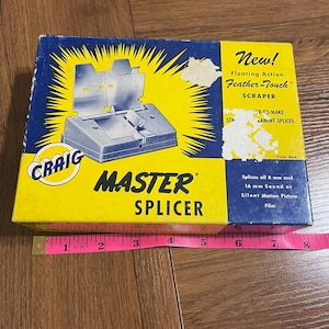 Vintage year 1960 Craig Master Splicer floating action leather touch scraper, Splices all 8 mm and 16 mm sound or silent motion picture film