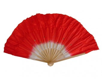 Vintage Feng Shui Folding Silk Dancing Hand Fan for Dance or Party silk Red dancing handmade Chinese Hand Fan for collecting or party events
