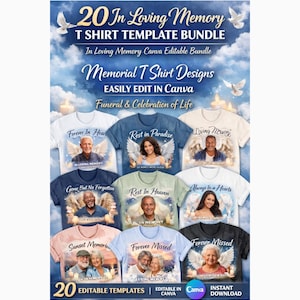 In Loving Memory Canva Templates Mega Bundle, Editable Memorial Designs (Digital Download)