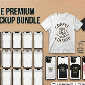 Mockup Bundle, T-Shirt, Telefonhülle, Canva bearbeitbare Designs (Digitaler Download)