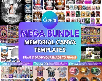 In Loving Memory Canva Templates Mega Bundle, Editable Memorial Designs (Digital Download)
