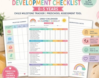 Early Childhood Development Checklist (0-5 Years) (Digital Download)