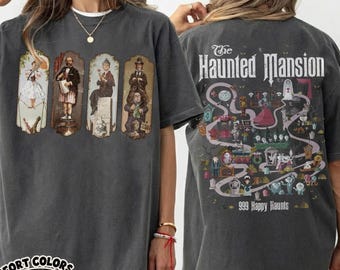 Haunted Mansion Shirt, The Haunted Mansion Map Comfort Color Shirt, Retro Disney Halloween Shirt, Stretching Room Shirt, Disneyland Trip Tee