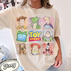 Retro Toy Story 5 Comfort Colors Shirt, Woody Buzz Jessie Rex Tee, Vintage You've Got A Friend In Me 2026 Disney Pixar Fest Family Trip Gift Ivory/Natural
