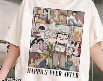 Chemise Happy Ever After The Couple Tour, chemise Carl et Ellie, t-shirt couple 2026, cadeau de voyage Disney, lune de miel Disney, chemise voyage en couple