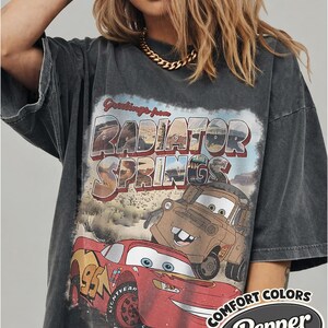 Vintage Disney Cars Movie Tow Mater Comfort Colors® Shirt, Disney Pixar Cars Movie Mater Sweater, Disney Trip Shirt, Disney Mater Travel Tee Pepper/Dark Heather