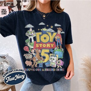 Toy Story 1995 Retro Comfort Colors Shirt, Woody Buzz Lightyear Rex Tee, WDW Disneyworld Family Vacation 2026 Trip,Pixar Fest True Navy