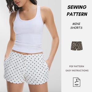 Mönster för minishorts för kvinnor – Nybörjarvänliga sommarshorts PDF-nedladdning (storlekar XS–XXL) | Festival- och loungekläder
