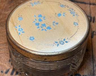 Vintage glazen toiletpot in art-decostijl