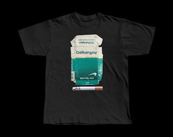 Camiseta gráfica Gothangelz Menthol Box / Ropa urbana de algodón grueso