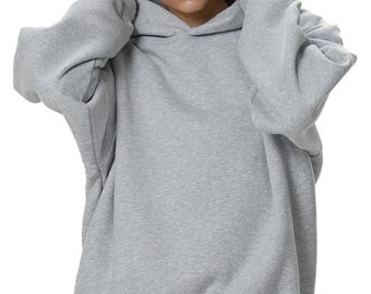 Felpa con cappuccio ampia e felpata, pullover streetwear pesante da 350 GSM, felpa con cappuccio, maglione invernale oversize comodo ed estetico
