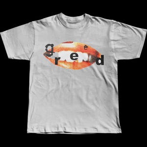 Lucki Greed Inspired Tee White Unisex Heavyweight Graphic