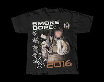Camiseta gráfica Smokedope2016 / Algodón grueso de corte urbano