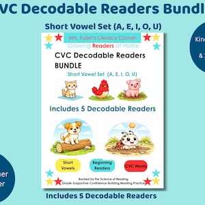 Bundel met eenvoudige zinnen voor kinderen leren lezen | Leesoefeningen voor beginners voor de kleuterschool en het eerste leerjaar | Phonics-decodeerbare pdf-lezers