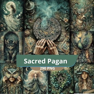 Sacred Pagan Junk Journal ,Witchy Mystic Printable Pages , Moon Astrology Zodiac , Boho Magic Grimoire , Occult Esoteric Digital Download