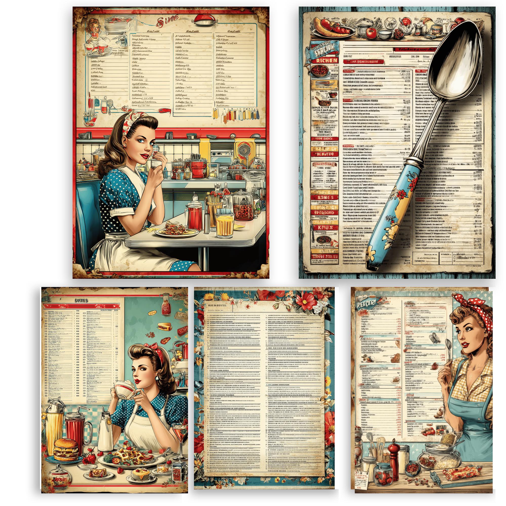 Retro Kitchen Junk Journal Kit Vintage 50s Housewife Ephemera Pin up ...