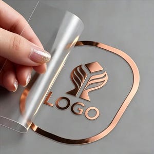 Anpassade antika koppar- och guldöverföringsklistermärken, vattentäta 3D-klistermärken, anpassad logotyp, guld/silver/rosaguld