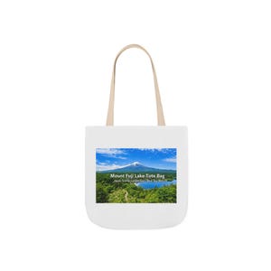 Mount Fuji Tote Bag | Japan Scenic Landscape Canvas Bag | Japanese Aesthetic Lake View | Travel Gift Idea
