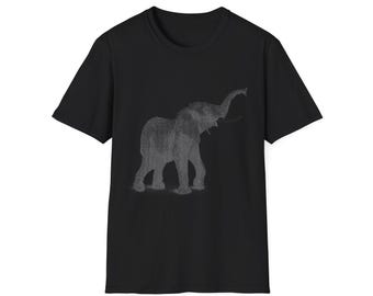 Camiseta con gráfico de elefante ASCII / Camiseta para desarrollador de software / Ropa minimalista para hackers / Ropa para programadores