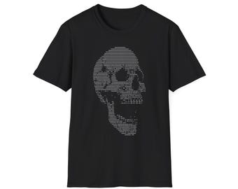 Camiseta con estampado de calavera ASCII / Camiseta para desarrollador de software / Ropa minimalista para hackers / Ropa para programadores
