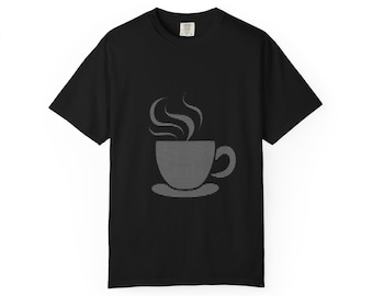 Camiseta vintage con arte ASCII y café / Camisa de programador con colores cómodos / Ropa técnica retro / Camiseta holgada y pesada