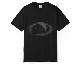 Camiseta Saturn con arte ASCII vintage / Camiseta de programador con colores cómodos / Ropa técnica retro / Camiseta holgada y pesada