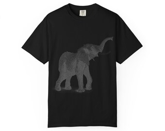 Camiseta vintage de elefante con arte ASCII / Camiseta de programador con colores cómodos / Ropa técnica retro / Camiseta holgada y pesada